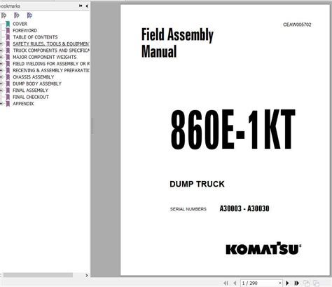 Komatsu 860e 1k 860e 1kt dump truck service repair manual field assembly manual. - Royal worchester porcelainfrom 1862 to present day.