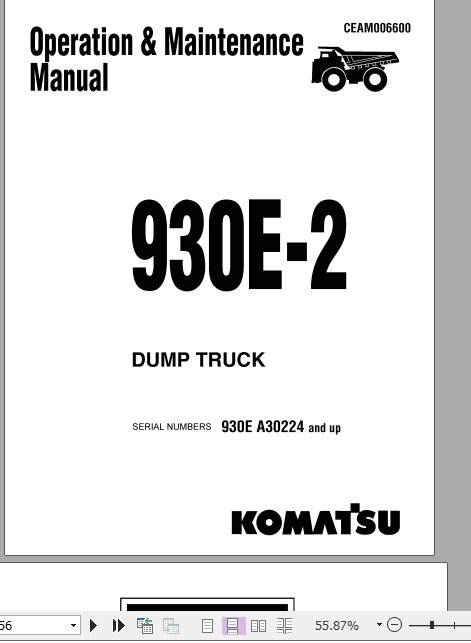Komatsu 930e 2 dump truck operation maintenance manual sn a30224 and up. - Der fries des hekateions von lagina.