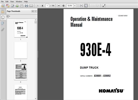 Komatsu 930e 4 dump truck operation maintenance manual sn a30601 up. - 4 cycle ryobi weed eater manual c430.