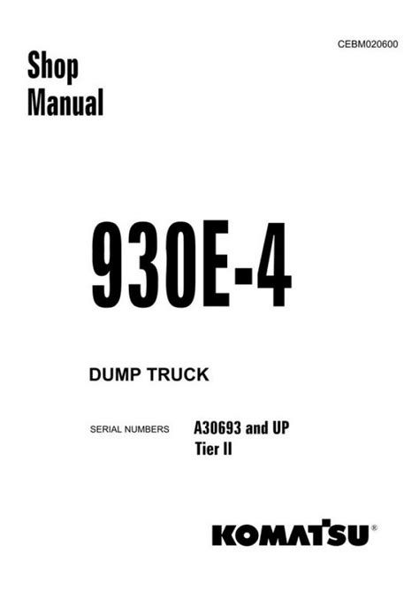 Komatsu 930e 4 dump truck service shop repair manual s n a30693 and up. - Beginning intermediate algebra second edition student solutions manual.