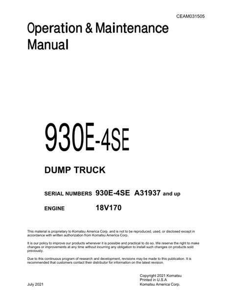 Komatsu 930e 4se dump truck service repair workshop manual sn a31165 up. - Honda crf 450 2010 manuale di riparazione.
