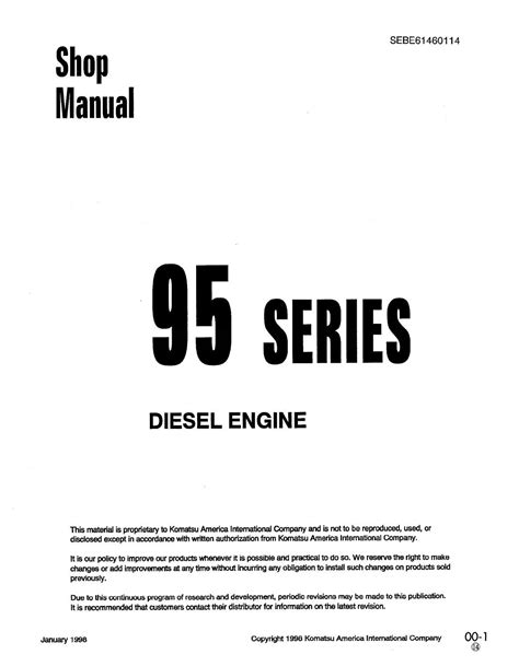 Komatsu 95 3 series diesel engine service shop repair manual. - New holland baler 276 operators manual.