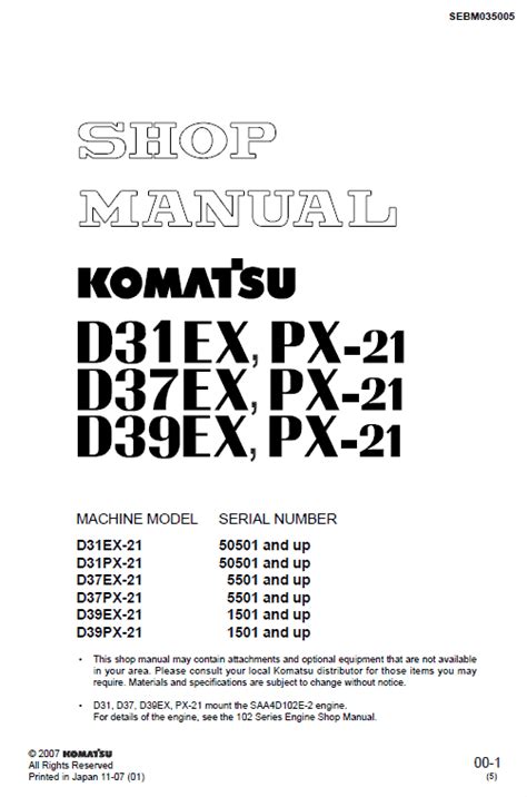 Komatsu d31ex 21 d31px 21 d37ex 21 d37px 21 dozer manual. - Human anatomy and physiology laboratory manual main version with physioex.