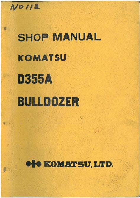 Komatsu d355a 1 bulldozer service repair shop manual. - Sierra 2 0 dohc efi engine control manual.