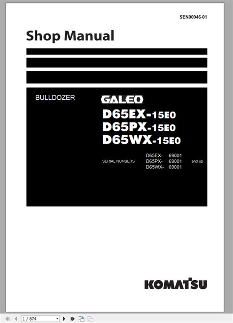 Komatsu d65ex d65px d65wx 15 15e0 bulldozer service shop manual. - Guide to sql 8th edition exercise answers.