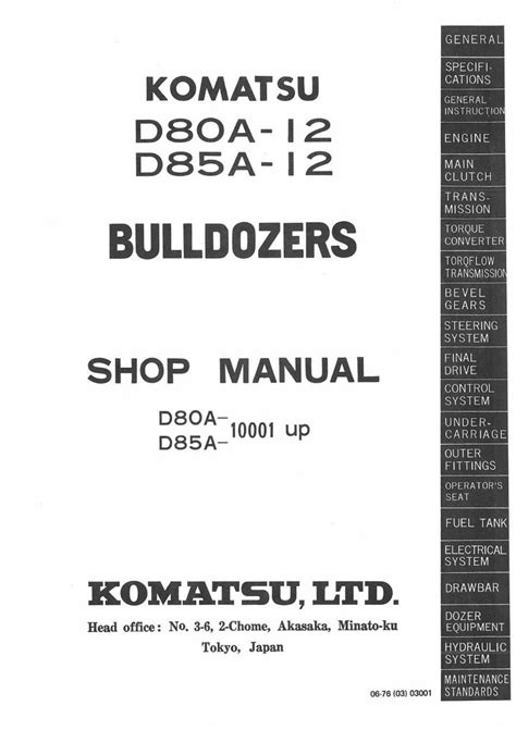 Komatsu d80a 12 d85a 12 bulldozer service repair shop manual. - Romániai magyar irodalom válogatott bibliográfiája 1971-1980.