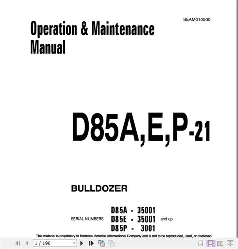 Komatsu d85 21 bulldozer operation maintenance manual. - Komatsu cummins n 855 series engine workshop repair manual.