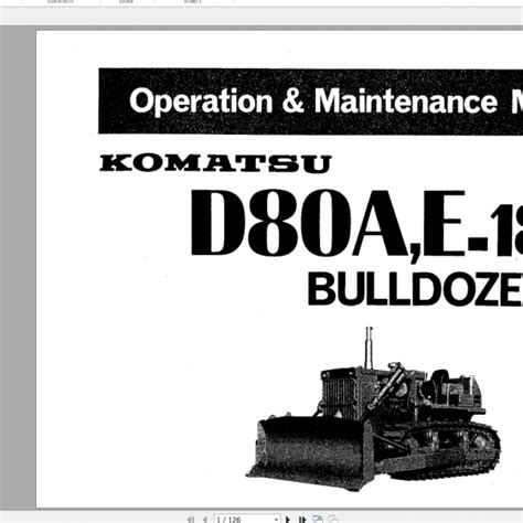 Komatsu d85a e p 21 operation and maintenance manual. - Briggs and stratton lawn mover repair manual.