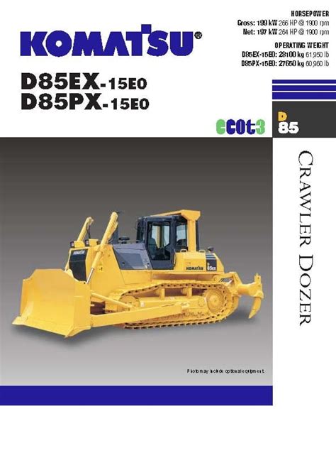 Komatsu d85ex 15 d85px 15 bulldozer service repair manual operation maintenance manual. - Megalex. poster. format 42 x 60 cm..