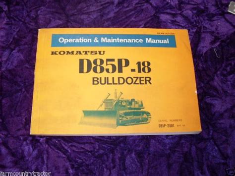 Komatsu d85p 18 bulldozer oem oem owners manual. - Harley davidson panhead 1955 hersteller werkstatt reparaturhandbuch.