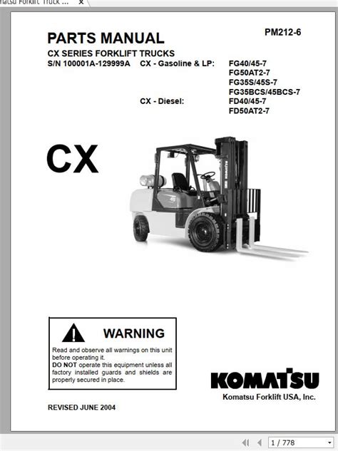 Komatsu forklift truck engine parts manual fg fd. - Marks standard handbook for mechanical engineers eugene avallone.