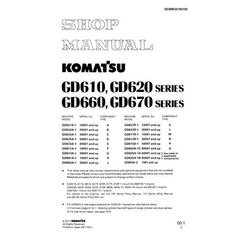 Komatsu gd610 gd620 gd660 gd670 serie motoniveladora taller de servicio manual de reparación. - Naissance d'une politique de la génétique.