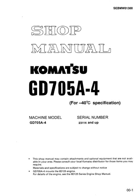Komatsu gd705a 4 gd705 motor grader service repair workshop manual. - El llamado supremo de la mujer / a woman's high calling.