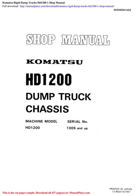 Komatsu hd1200 dump truck service shop repair manual. - Stanowisko partii - zgodne z wolą narodu.
