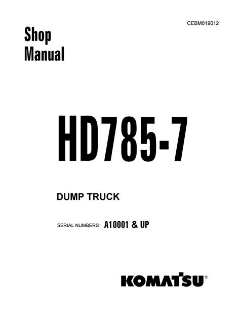 Komatsu hd785 7 dump truck service shop repair manual s n 7001 and up. - Bmw 518 1982 manuale di servizio di riparazione.