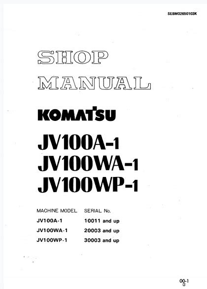 Komatsu jv100a 1 jv100wa 1 jv100wp 1 service reparatur werkstatt handbuch download. - Crisc review questions answers explanations manual 2013.