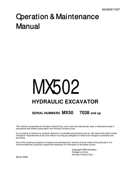Komatsu mx502 hydraulic excavator operation maintenance manual s n 7038 and up. - Dinámica de fluidos computacional manual de solución de anderson.
