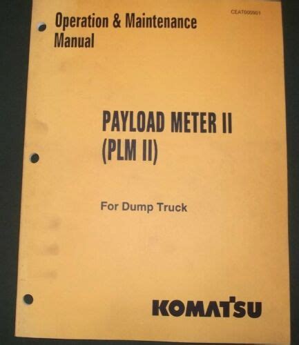 Komatsu payload meter ii operation maintenance manual. - Neumarkter rechtsbuch und andere neumarkter rechtsquellen..