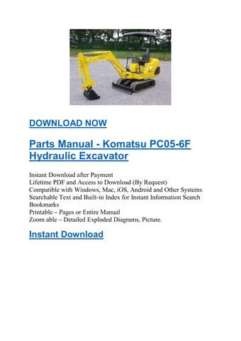 Komatsu pc05 6f hydraulic excavator parts manual s n f10001 and up. - 2010 ktm 690 enduro service repair manual download.