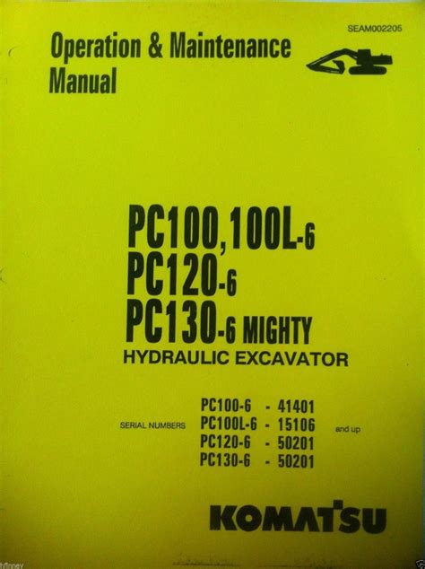 Komatsu pc100 pc100l 6 pc120 excavator maintenance manual. - Guide de survie face aux zombies.