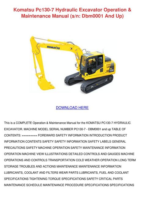 Komatsu pc130 7 shop and operation manuals. - Service manual for clark forklift gpx25.