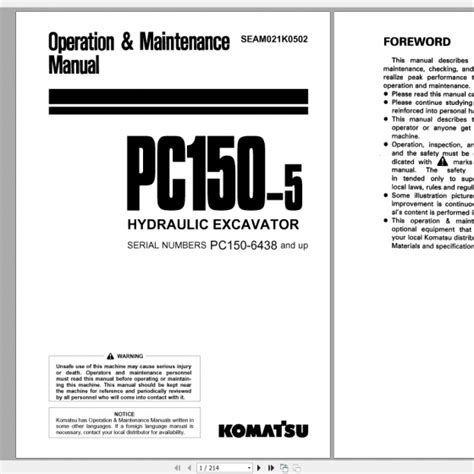 Komatsu pc150 5 hydraulic excavator service shop repair manual. - Factor tech manual for case 5130 tractor.rtf.