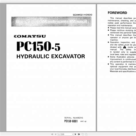 Komatsu pc150 5 hydraulikbagger service handbuch. - Massey ferguson mf 253 263 traktor teile handbuch.