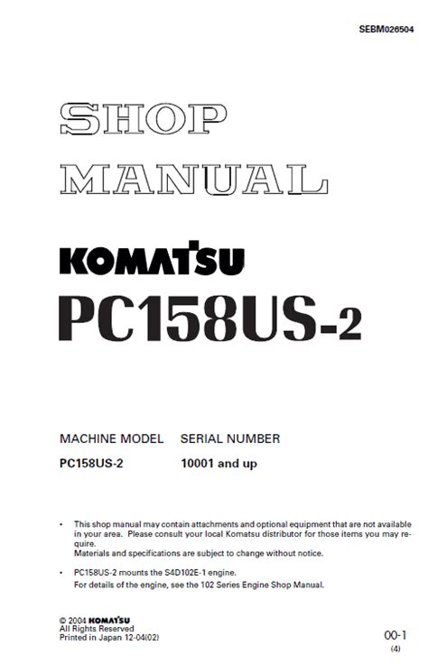 Komatsu pc158us 2 excavator service shop manual. - Linear algebra steven leon solutions manual.
