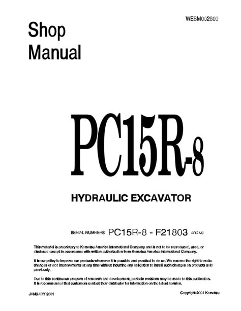 Komatsu pc15r 8 hydraulic excavator workshop service repair manual f21803 and up. - 1996 suzuki savage 650 repair manual.