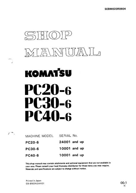 Komatsu pc20 6 pc30 6 pc40 6 hydraulic excavator workshop service repair manual sn 24001 and up 10001 and up. - Allis chalmers 14 c tractor dozer parts manual.