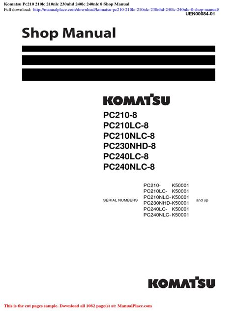 Komatsu pc210 210lc 210nlc 7k pc240lc 240nlc 7k excavators service shop manual. - Signals systems and transforms solutions manual.