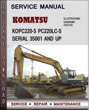 Komatsu pc220 5 pc220lc 5 serial 35001 and up factory service repair manual. - Suzuki df 4 manuale di servizio.