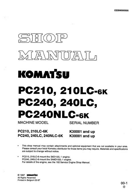 Komatsu pc240 pc240lc pc240nlc 6k excavator service shop manual. - File of hospital clinical pharmacy textbook.