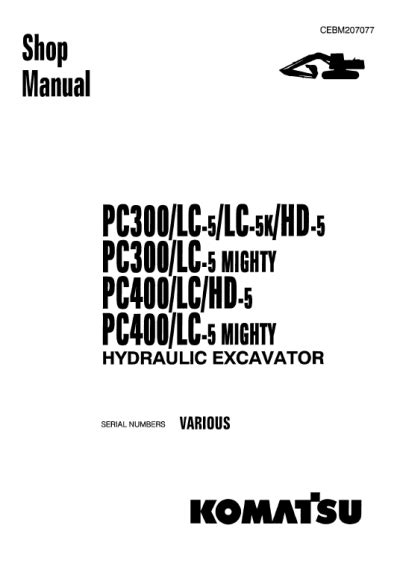 Komatsu pc300 5 pc300lc 5 pc300hd 5 excavator shop manual. - Owners manual for suzuki dt85 outboard.