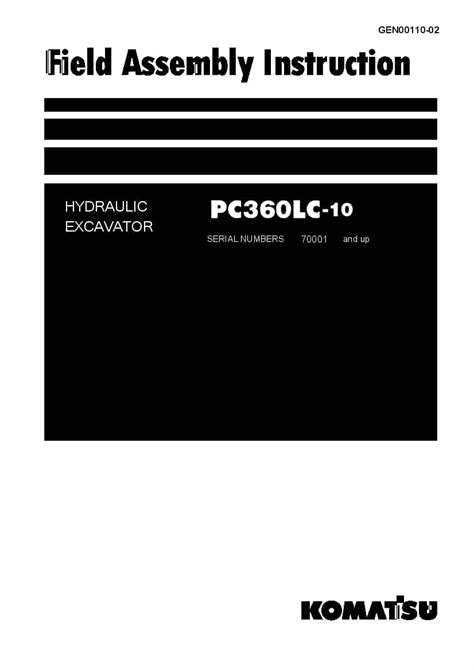 Komatsu pc360lc 10 hydraulic excavator field assembly manual. - Trage mich über die flut =.