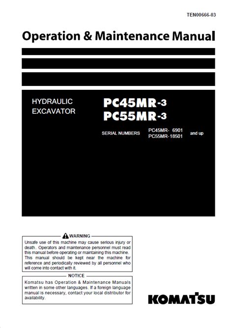 Komatsu pc55mr 3 pc45mr 3 shop manual. - Solution manual of fundamentals of mechanical vibration.