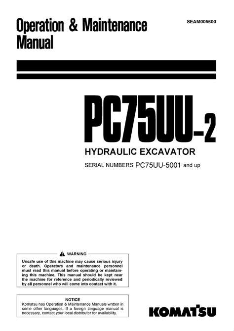 Komatsu pc75uu 2 excavator operation maintenance manual. - Ultra classic sidecar electra glide manual.