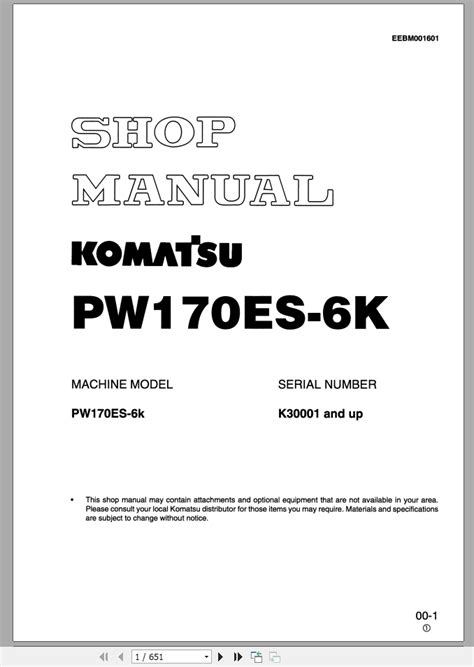 Komatsu pw170es 6k wheeled hydraulic excavator service repair shop manual s n k30001 and up. - Antennas and wave propagation lab manual.
