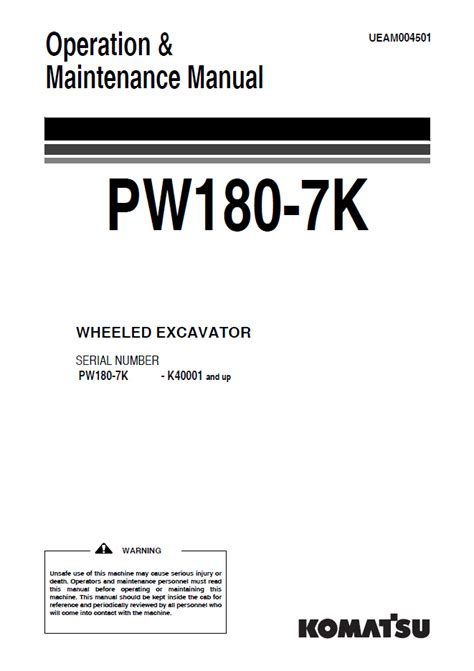Komatsu pw180 7k wheeled excavator operation maintenance manual. - Peugeot 106 gti manuel de service et réparation.