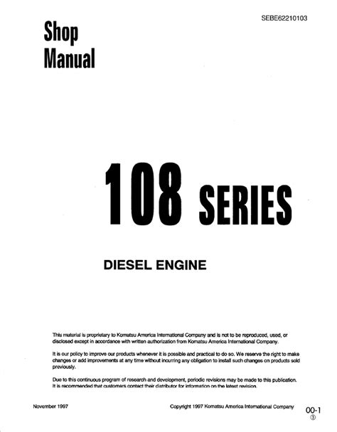 Komatsu s6d108 1 sa6d108 1 engine shop manual. - Pluton - transitos de poder y renovacion.