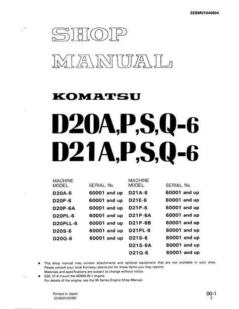 Komatsu service d20 d21 series shop manual dozer workshop repair book. - Fine della chiesa come società perfetta.