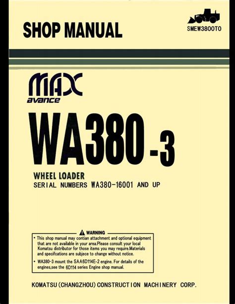 Komatsu service wa380 3mc shop manual wheel loader workshop repair book 2. - A p lab manual answer key.