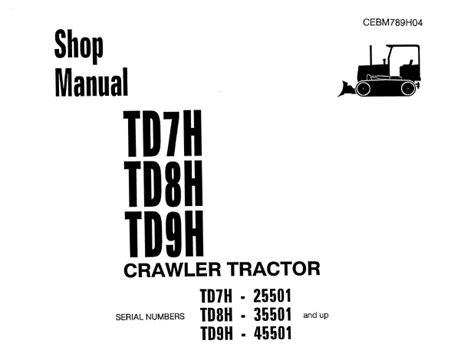 Komatsu td 7h td 8h td 9h crawler tractor service shop repair manual. - 2006 yamaha rhino 450 yxr45fav atv service reparaturanleitung.