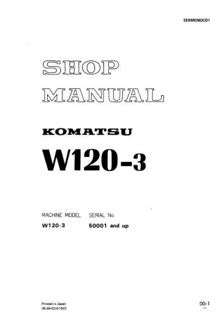Komatsu w120 3 wheel loader service repair manual download 50001 and up. - 2007 mercedes clk 350 clk 550 owners manual.