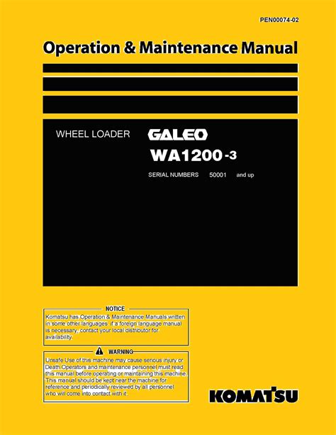 Komatsu wa1200 3 wheel loader field assembly instruction manual. - Icaew tax ti study manual 2015.