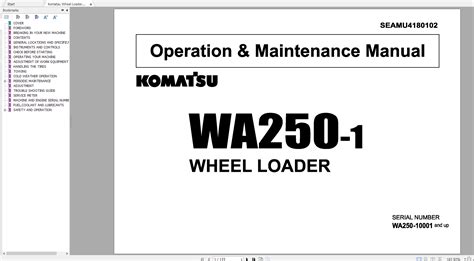 Komatsu wa250 wheel loader operating manual. - Guida alla riparazione di crt tv.