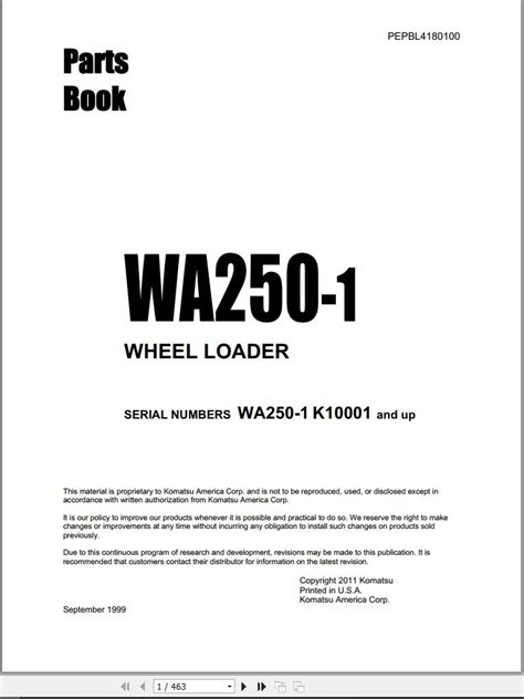 Komatsu wa250 wheel loader parts manual. - From tinkering to torquing a beginners guide to tractors and tools.