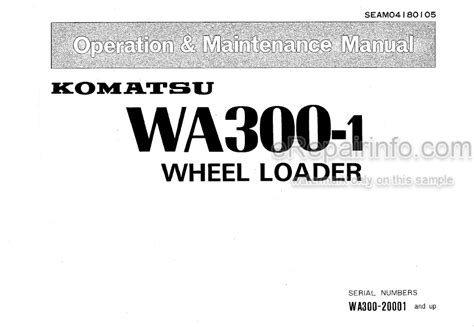 Komatsu wa300 1 operation and maintenance manual. - The sphincter of oddi dysfunction survival guide.