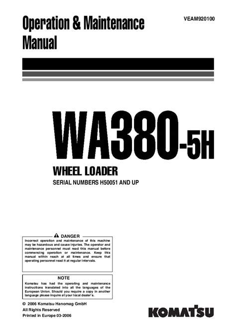 Komatsu wa380 5h wheel loader service repair workshop manual download. - The leaders manual by bernard lafayette.