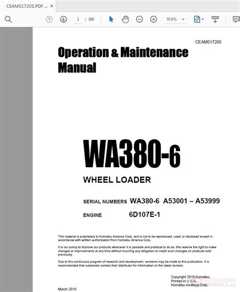 Komatsu wa380 6 wheel loader operation maintenance manual. - 83 suzuki gs 450 repair manual.
